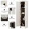 Costway Linen Tower Bathroom Storage Cabinet Tall Slim Side Organizer w/ Shelf White\ Black\Walnut